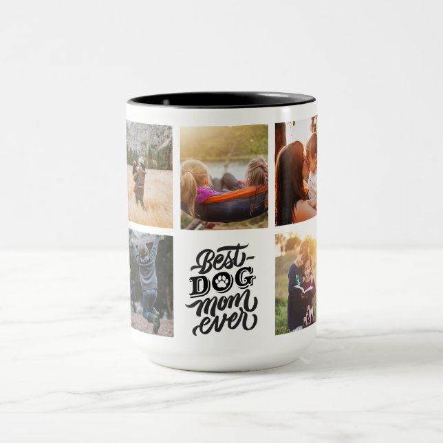 Mug Meilleur Chien Maman Jamais Personnalisé Photo Col (Centre)