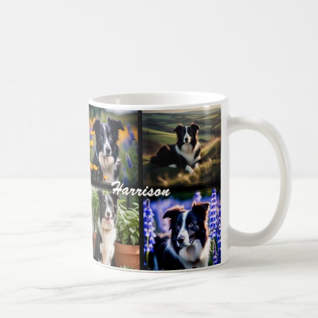 Mug Meilleur Chien Papa Jamais Photo Collage Nom perso (Droite)