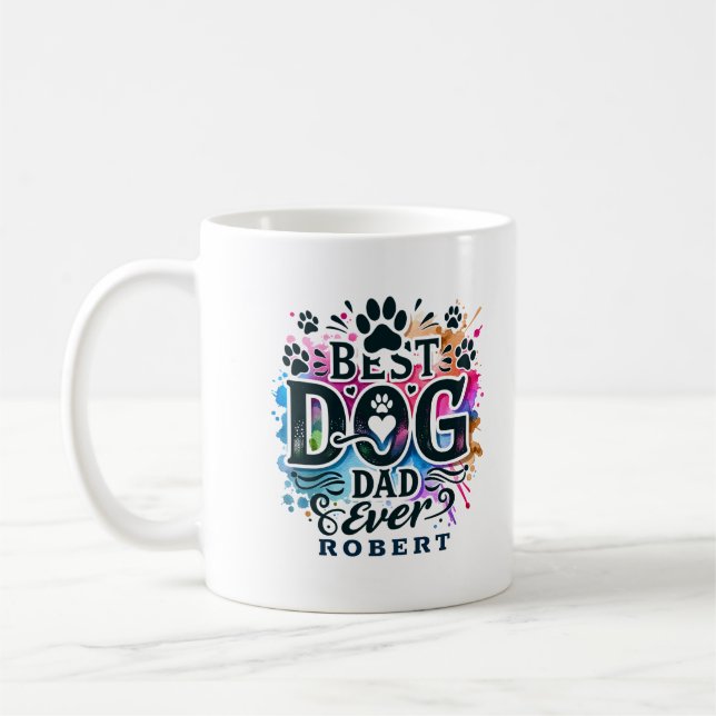 Mug Meilleur Chien Papa Jamais Thème (Gauche)