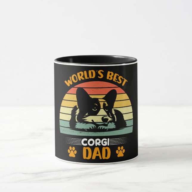 Mug Meilleur Corgi Papa du monde drôle (Centre)
