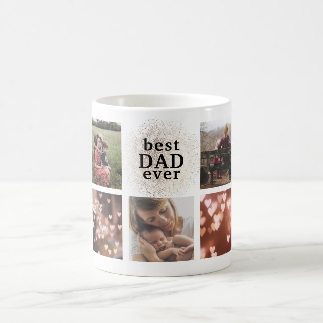 Mug Meilleur DAD Jamais Personnalisé Gold Multi Photo  (Centre)