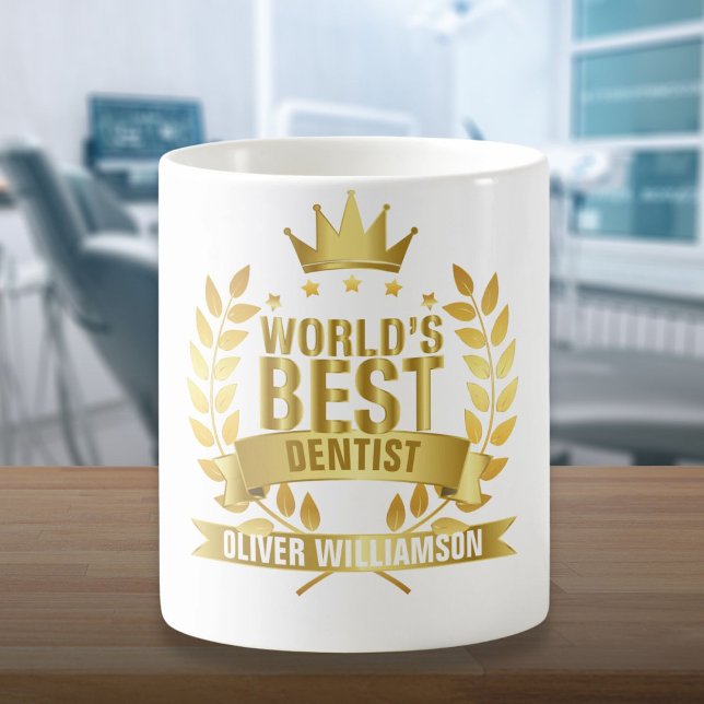 Mug Meilleur Dentiste Gold 5 étoiles du monde (World's Best Dentist Gold 5 Star Coffee Mug)