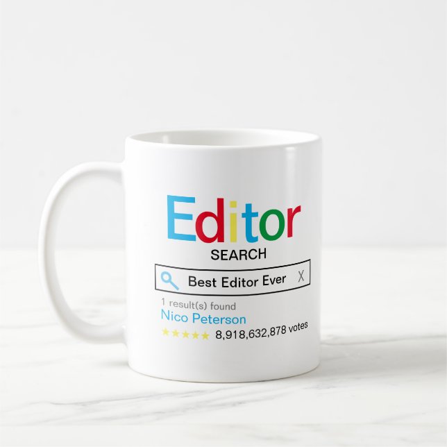 Mug Meilleur Éditeur jamais Search moteur de recherche (Gauche)