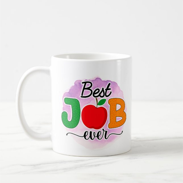 Mug Meilleur emploi d'enseignant jamais (Gauche)