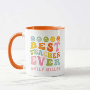 Mug Meilleur Enseignant Coloré Jamais Nom Personnalisé