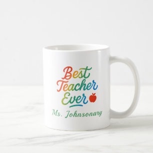 Mug Meilleur Enseignant Coloré Jamais Typographie ft.