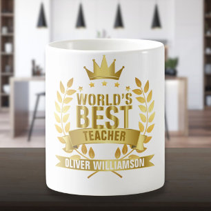 Mug Meilleur enseignant du monde Gold 5 étoiles