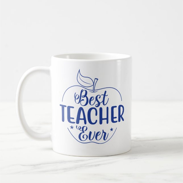 Mug Meilleur enseignant jamais Apple personnalisée (Gauche)