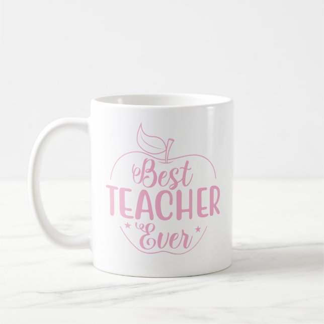 Mug Meilleur enseignant jamais Apple personnalisée (Gauche)