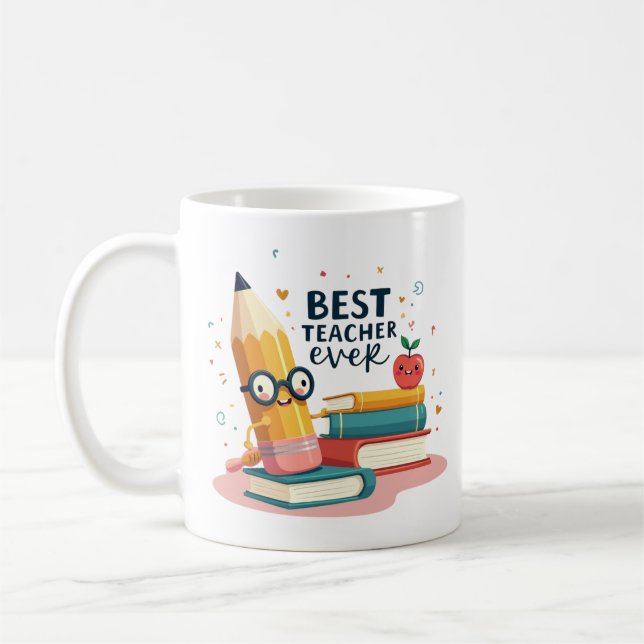 Mug Meilleur Enseignant jamais Appréciation Cadeau (Gauche)