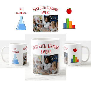 Mug Meilleur Enseignant STEM Jamais, Nom, Photo, Appré
