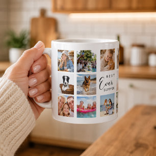 Mug Meilleur été jamais Collage photo blanc noir