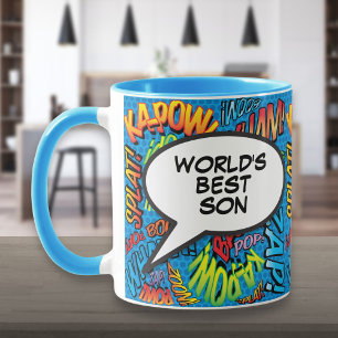 Mug Meilleur Fils du Monde Livre de Bande Dessinée Rét