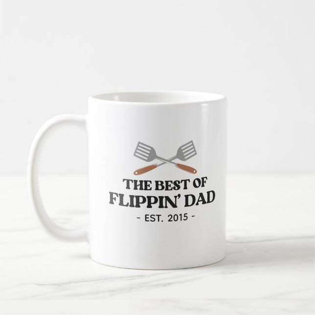 Mug Meilleur Flippin Papa Spatula Funny Retro (Gauche)