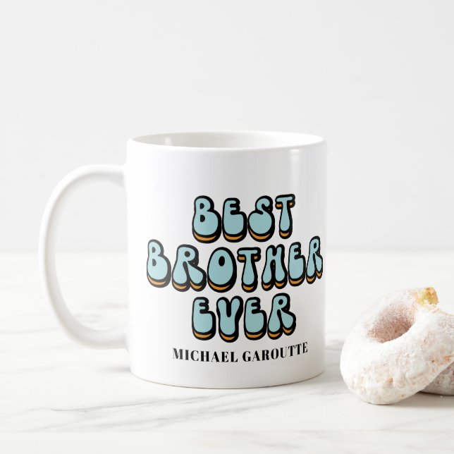 Mug Meilleur Frère Jamais Rétro Personnalisé (Avec donut)