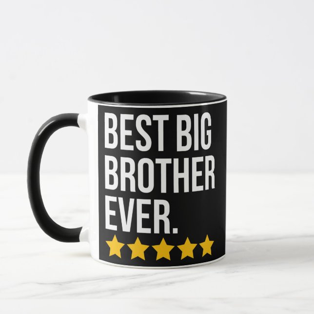Mug Meilleur Grand Frère Jamais Frère Funny Gros Brun  (Gauche)