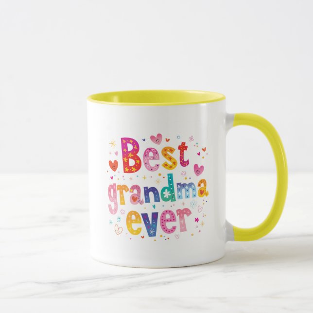 Mug Meilleur Grand-Mère Jamais Amusant Coeurs Whimsica (Droite)