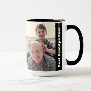 Mug Meilleur Grand-Père 2Collage de Photos Minimaliste