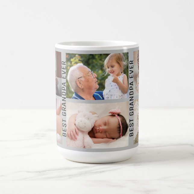 Mug Meilleur Grand-père de plus de 6 photos Collage pe (Centre)