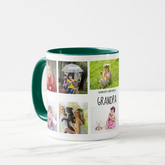 Mug Meilleur grand-père Ever 10 x Collage photo Petits (Devant gauche)