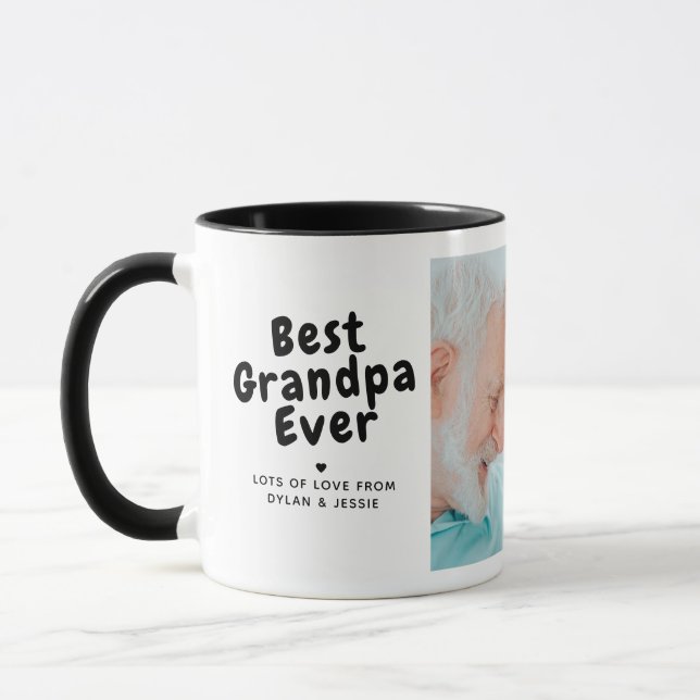 Mug Meilleur Grand-Père Ever 2-Photo Collage et messag (Gauche)
