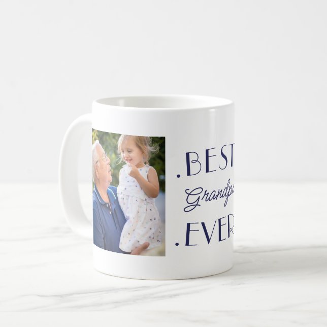 Mug Meilleur grand-père jamais personnalisé photo gran (Devant gauche)