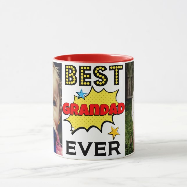 Mug Meilleur Grand-Père jamais photo personnalisée (Centre)