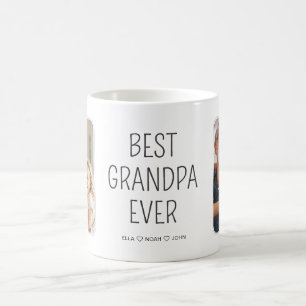 Mug Meilleur Grand-Père Minimaliste Collage de Photos