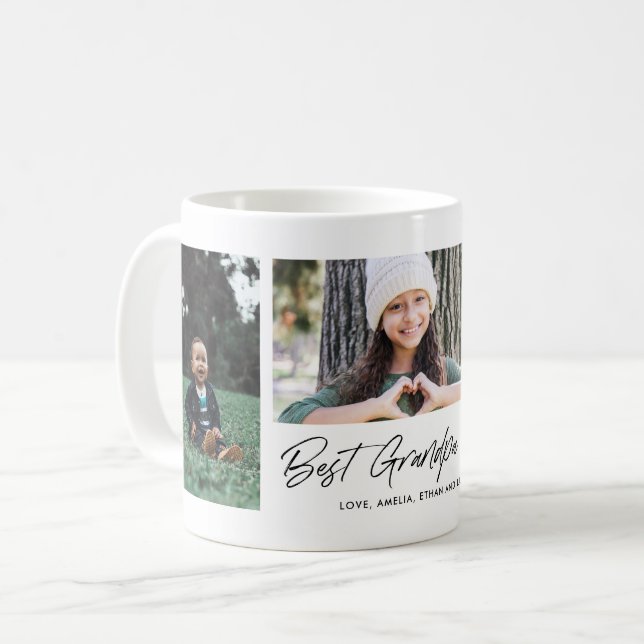 Mug Meilleur Grand-Père Trois photos (Devant gauche)