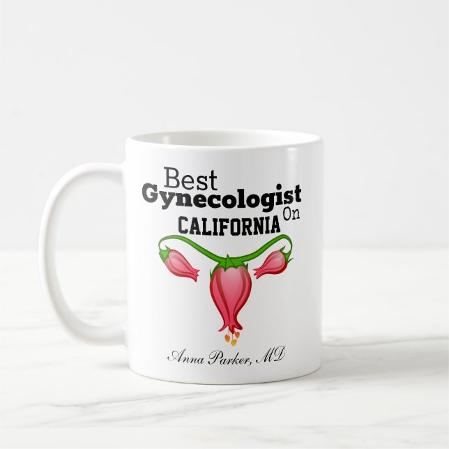 Mug Meilleur gynécologue de la ville M.D. Nom Coffee M (Gauche)