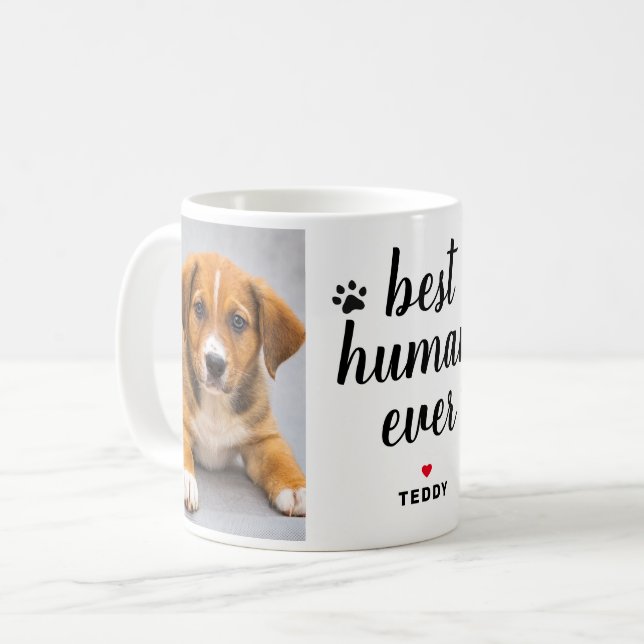 Mug Meilleur Homme Jamais Personnalisé Chien Photo Ani (Devant gauche)