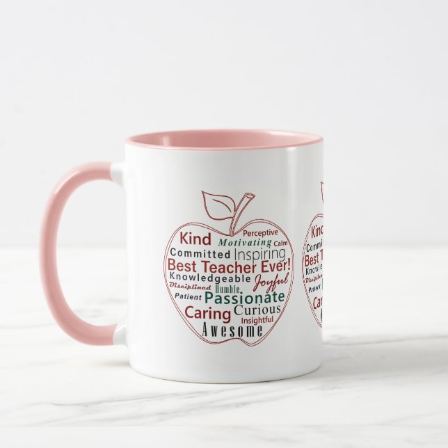 Mug Meilleur jamais Red Apple Enseignant Appréciation  (Gauche)