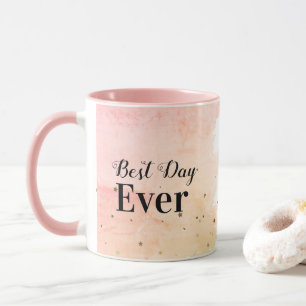Mug Meilleur Jour jamais avec des étoiles en rose N Pê