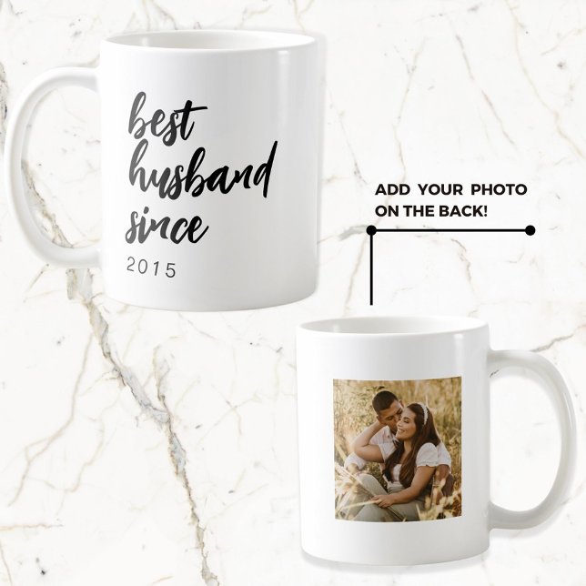 Mug Meilleur Mari Moderne Depuis Photo Brossé Script (Créateur téléchargé)