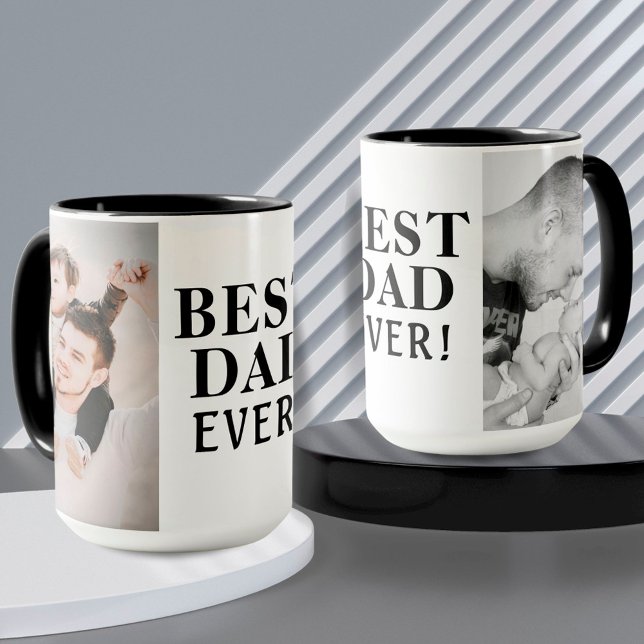 Mug Meilleur mauvais père de jour 2 Collage photo (Créateur téléchargé)