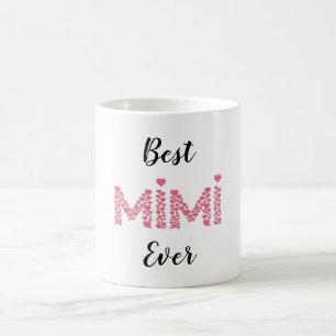 Mug Meilleur Mimi Jamais Rose Coeurs mignonnes Personn