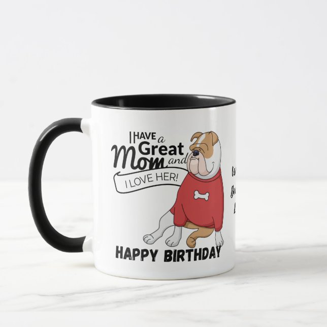 Mug MEILLEUR MOM ANGLAIS BULLDOG Personnalisé (Gauche)