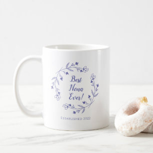Mug Meilleur Nona jamais florale année de couronne Pér