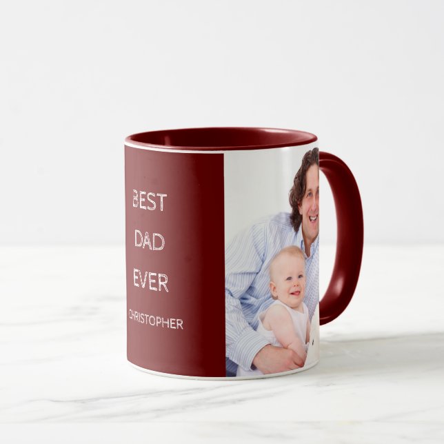 Mug Meilleur papa a toujours personnalisé deux photos  (Devant droit)