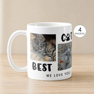 Mug Meilleur papa chat du monde Collage de photos Empr