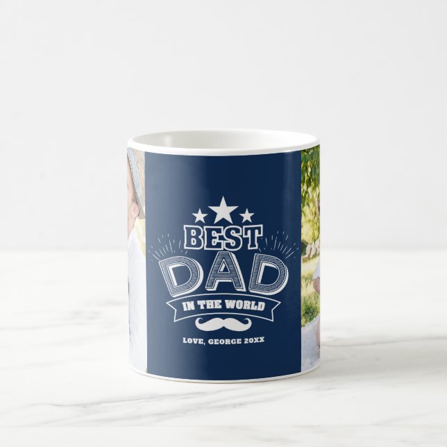 Mug Meilleur papa dans le monde Deux photos Fête des p (Centre)