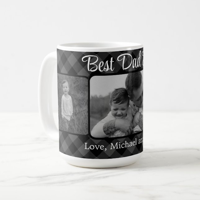 Mug Meilleur papa de Noël classique gris motif (Devant gauche)
