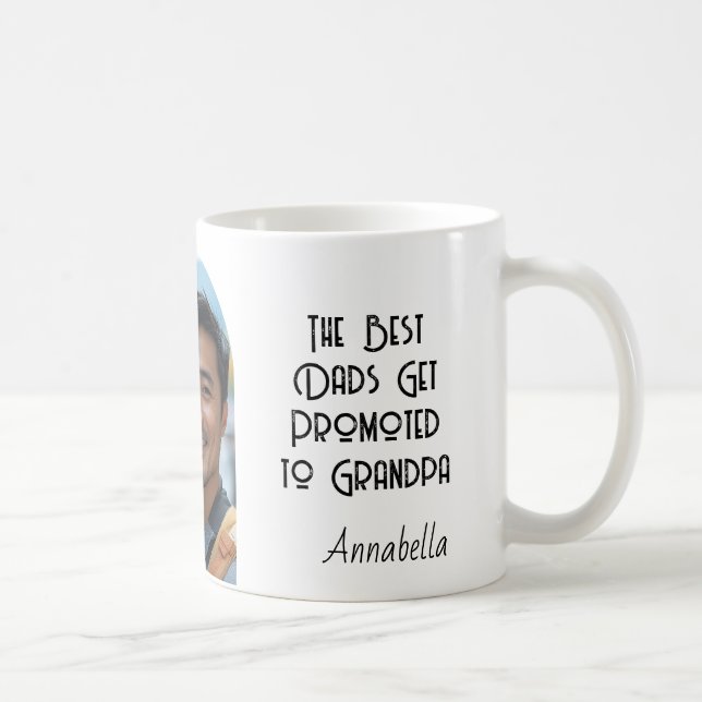 Mug meilleur papa devient grand-père et photo personna (Droite)