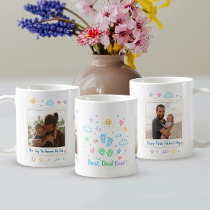 Mug Meilleur Papa du Monde Photo de Bébé et de Père Mi