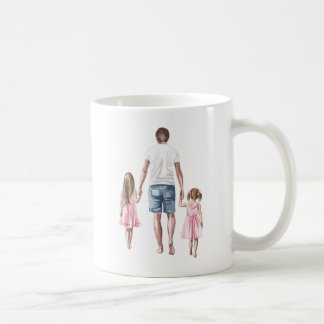 Mug Meilleur papa et 2 filles du monde main dans la ma