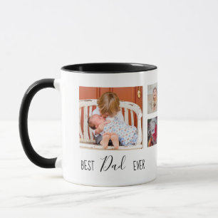 Mug Meilleur papa Ever 6 photo Collage blanc