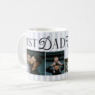 Mug Meilleur Papa Ever Bandes Bleues 3 Photos Cadeaux