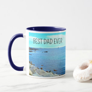 Mug Meilleur papa Ever Blue Ocean Photo Azure Sky