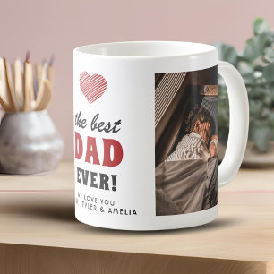 Mug Meilleur Papa Ever Red Heart 2 Photo