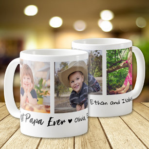 Mug Meilleur Papa Grand-enfants 3 Collage photo